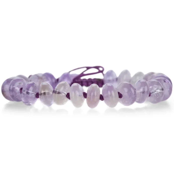 10mm Smooth Amethyst Rondelle Bracelet
