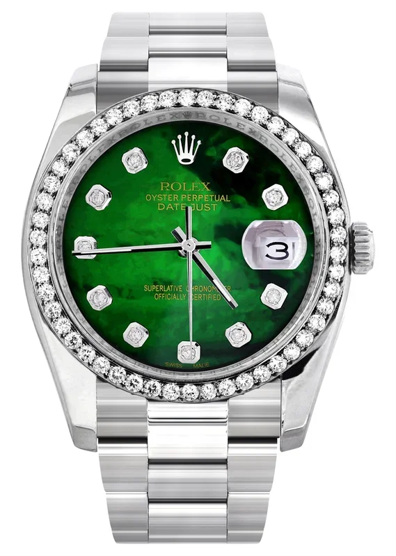 116200 | Rolex Datejust Watch | 36Mm | Green Mother of Pearl Dial | Oyster Band