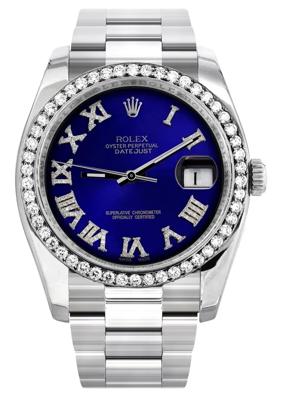 116200 | Rolex Datejust Watch | 36Mm | Royal Blue Roman Dial | Oyster Band