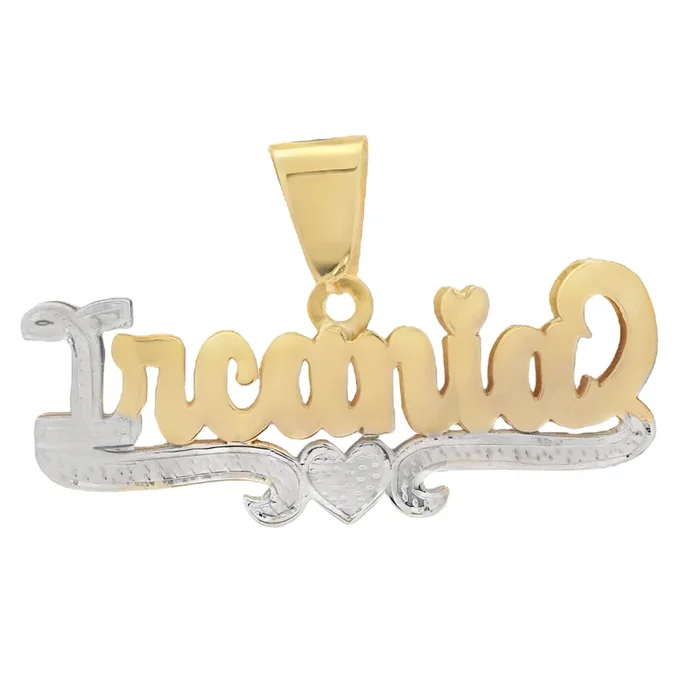 14 K Custom Double Plate Name ? Pendant W/ Bell JTJ™ –