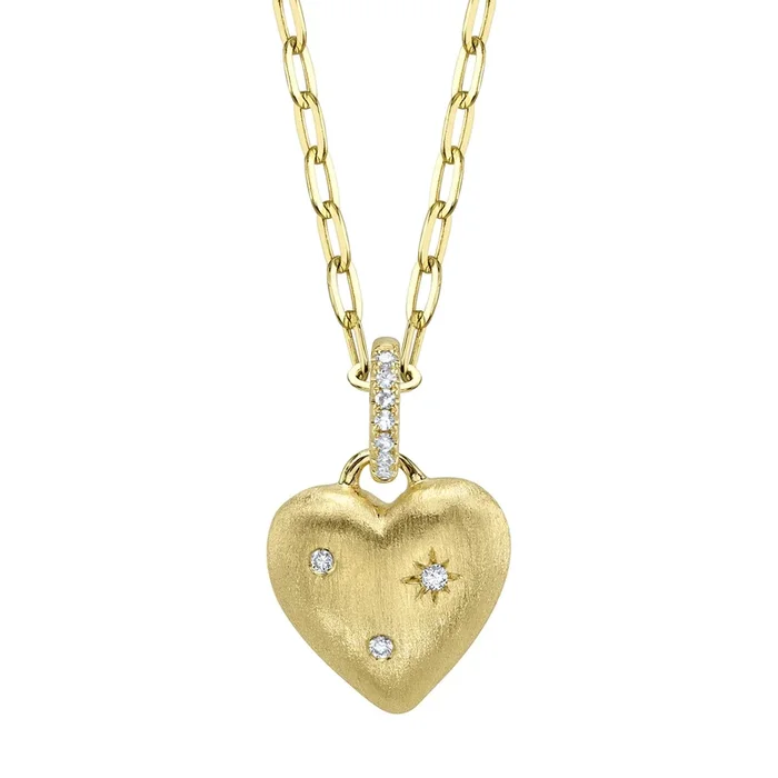 14 Karat Heart Diamond Pendant