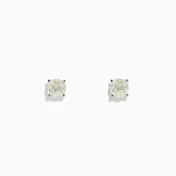 14 Karat White Gold Diamond Stud Earrings with 1.50TCW Round Diamonds