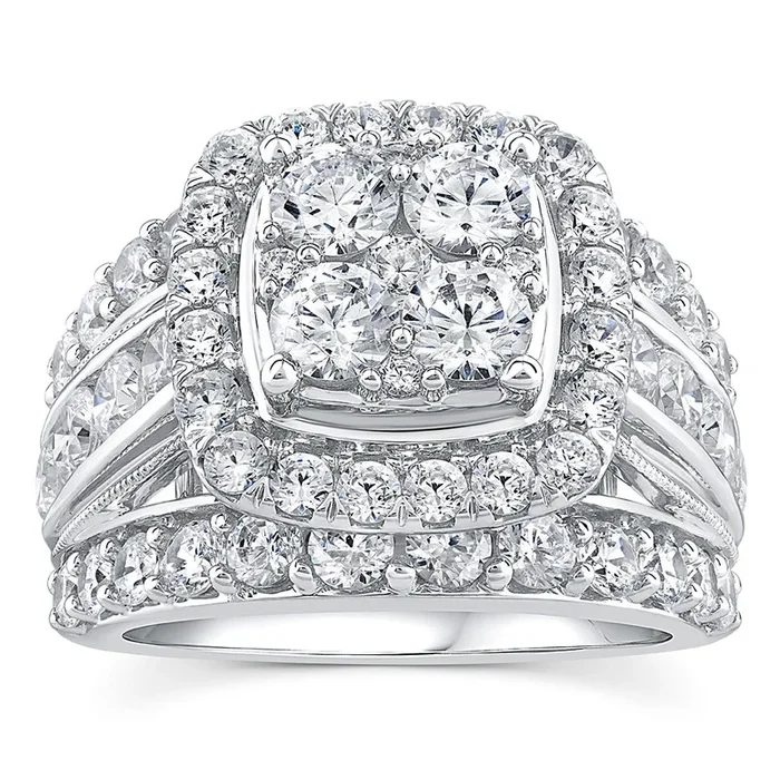 14ct White Gold Luminesce Lab Grown 3.95 Carat Diamond Ring SIZE N½