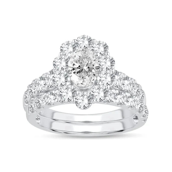 14K 3.00CT Lab Grown Bridal Set
