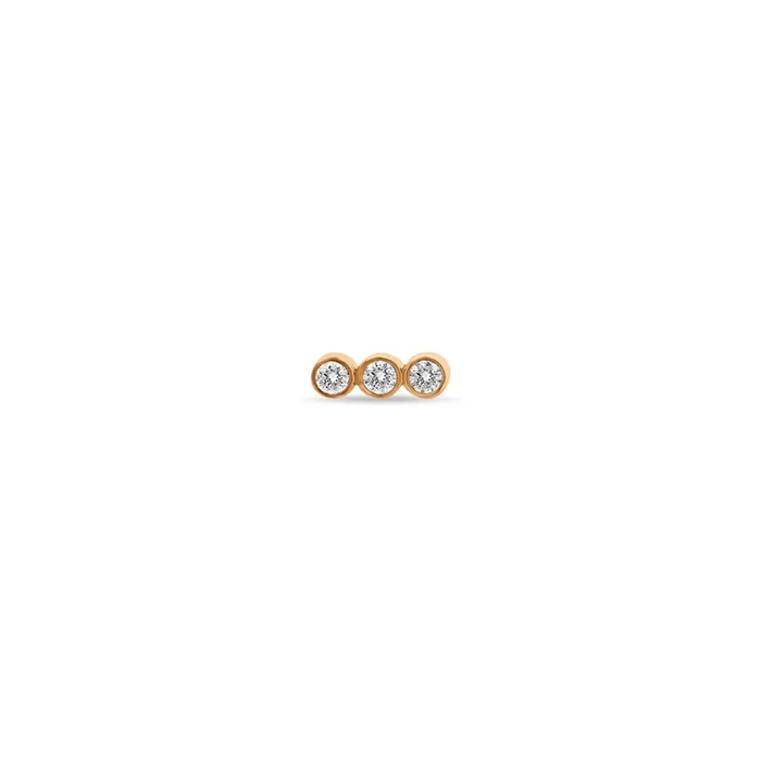 14k 3 Diamond Bezel Stud – SALE