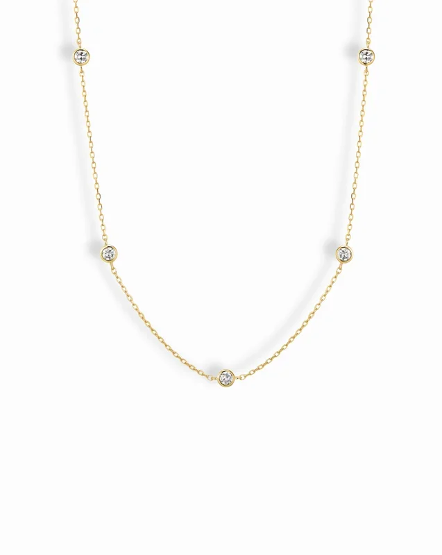 14k Brook Diamond Station Necklace