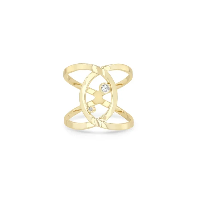 14k Crossover Infinity Wrap Ring
