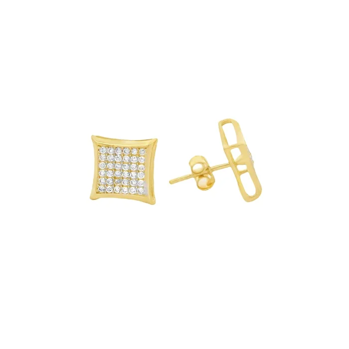 14K CZ Square Earrings (9.5MM) JTJ™