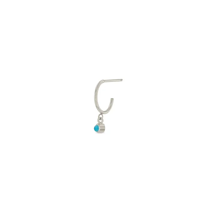 14k Dangling Turquoise Huggie Hoop – SALE