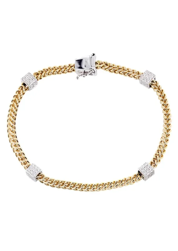14K Diamond Franco Bracelet | 2.50 Carats | 6 mm Width