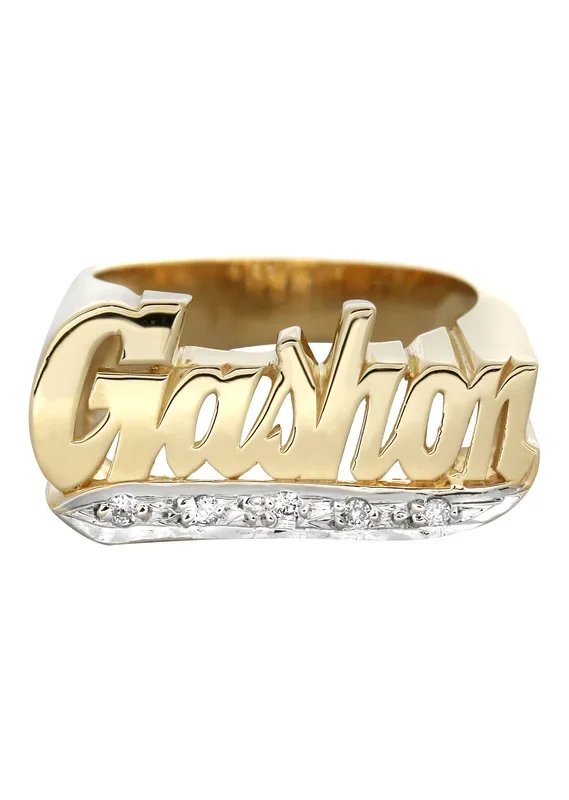 14K Diamond Gold Name Ring | Appx. 5.3 Grams