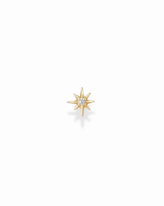 14k Diamond North Star Stud