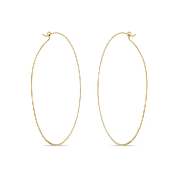 14k Extra Large Hammered Hoops