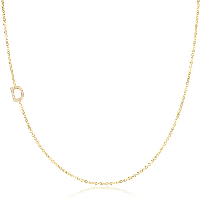 14k Gold Asymmetrical Letter Necklace – D