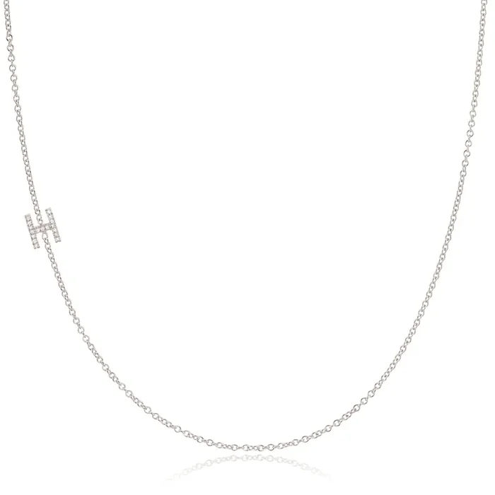 14k Gold Asymmetrical Letter Necklace – H