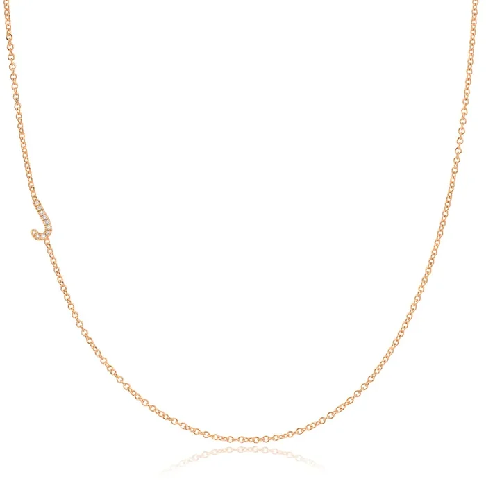 14k Gold Asymmetrical Letter Necklace – J