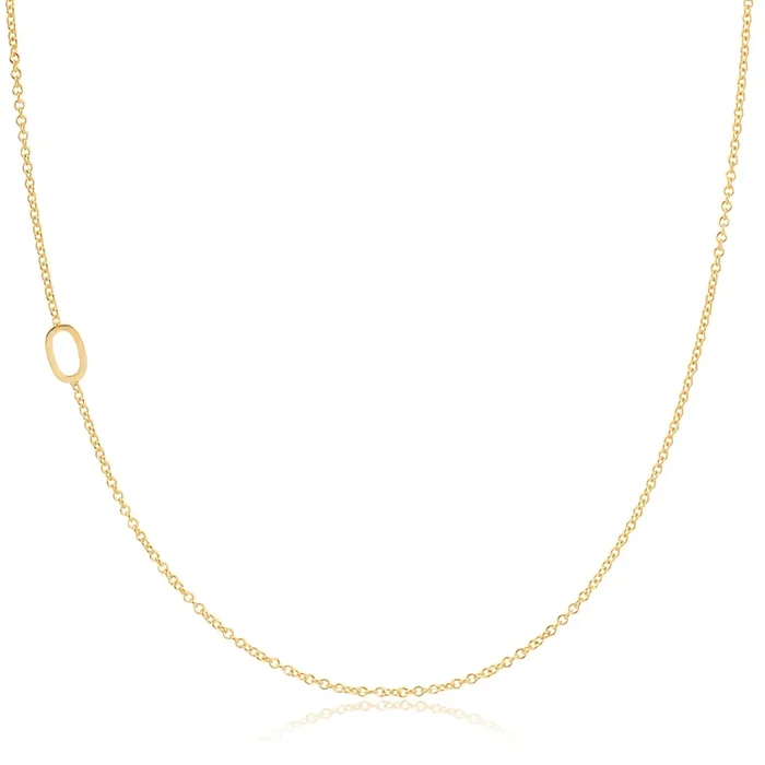 14k Gold Asymmetrical Number Necklace – 0
