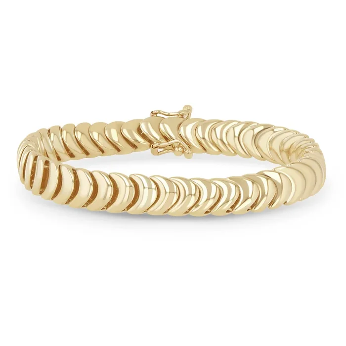 14k Gold Caterpillar Chain Bracelet