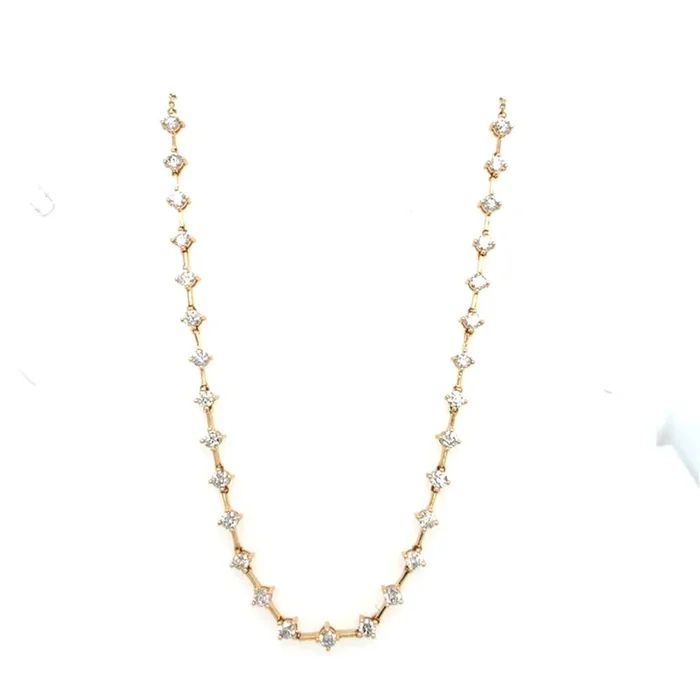 14K Gold Diamond Bar Necklace
