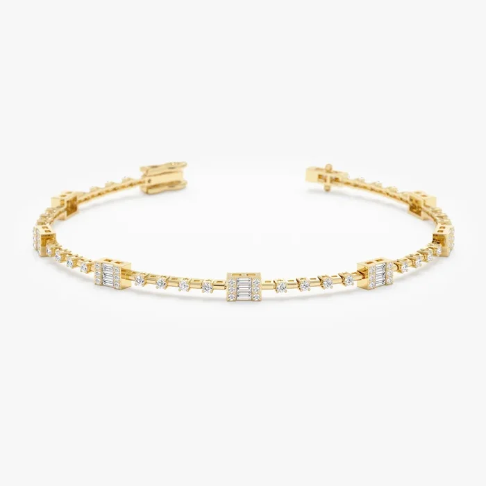 14k Gold Diamond Tennis Bracelet, Libby