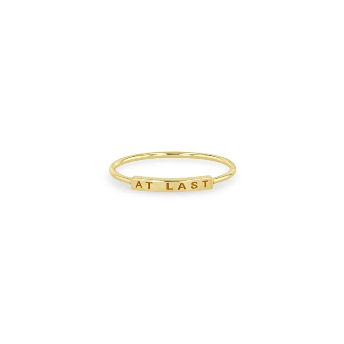 14k Gold Engraved Nameplate Ring