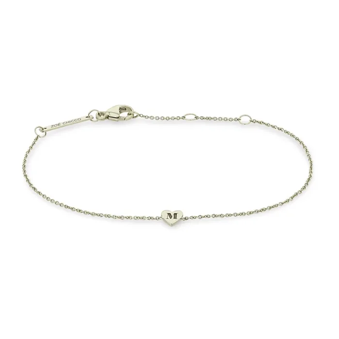 14k Gold Initial Heart Bracelet – SALE