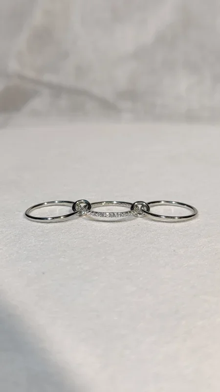 14k Gold Linked Connector Ring For Her