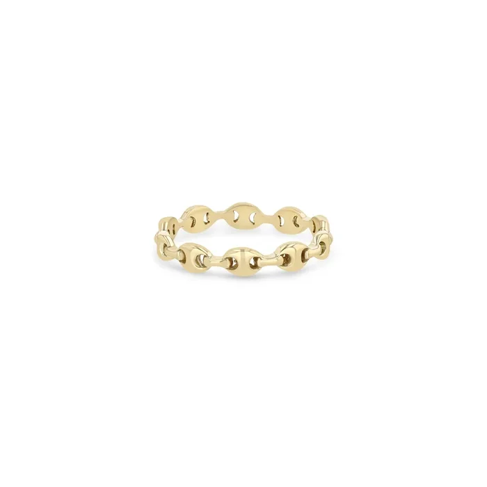 14k Gold Small Puffed Mariner Link Eternity Ring