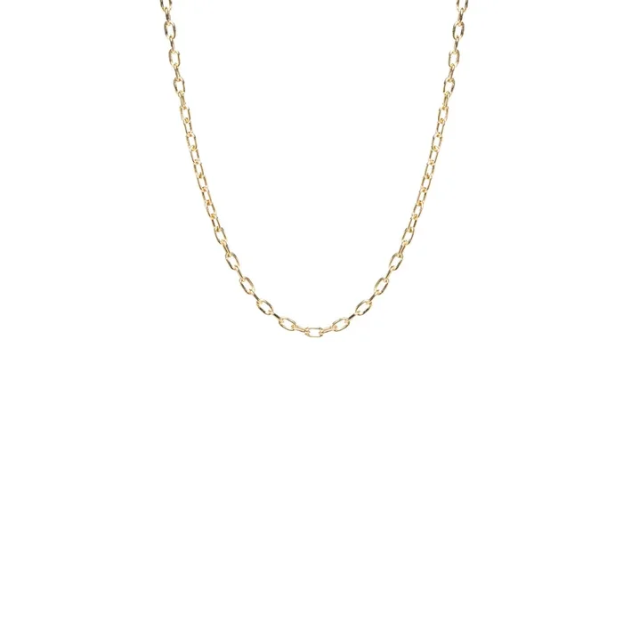 14k gold small square oval link chain