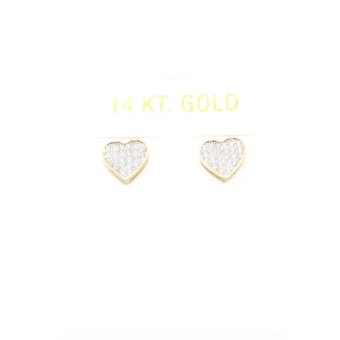 14K Heart CZ Earrings – JTJ™