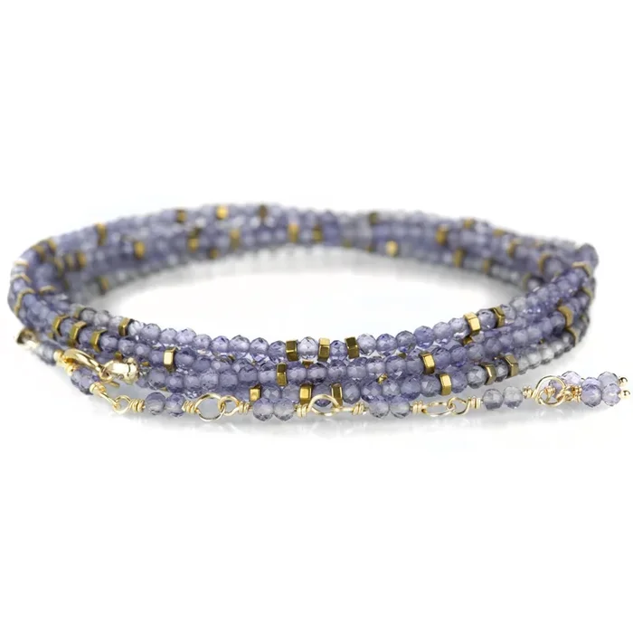 14k Iolite Confetti Wrap Bracelet – 34″