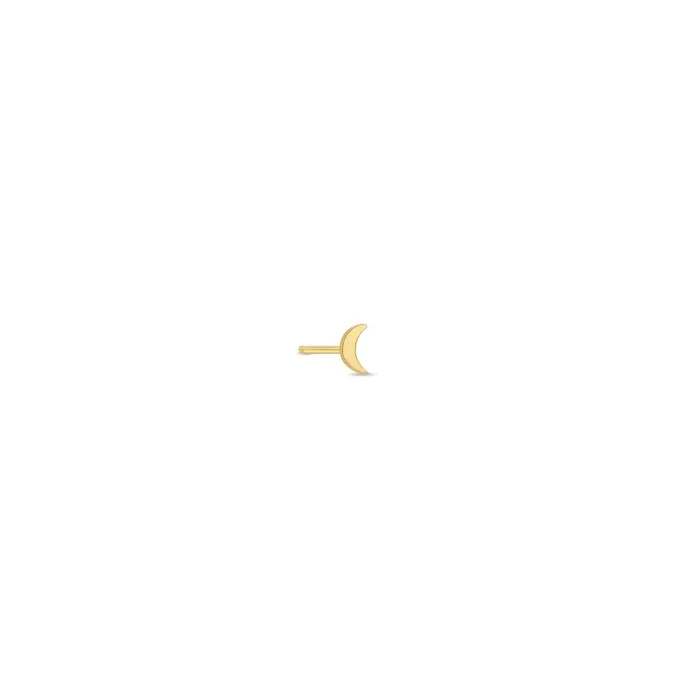 14k Itty Bitty Crescent Moon Stud