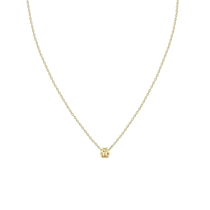 14k Itty Bitty Diamond Ladybug Necklace