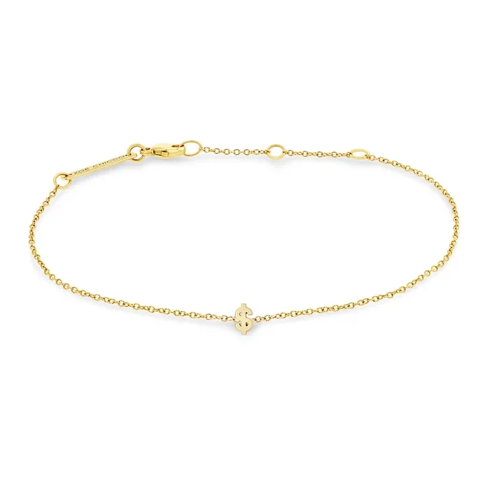 14k Itty Bitty Dollar Sign Bracelet