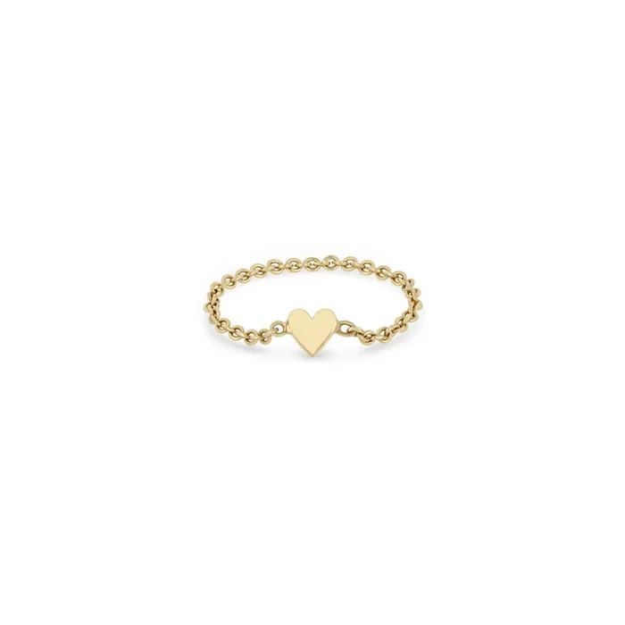 14k Itty Bitty Heart Chain Ring