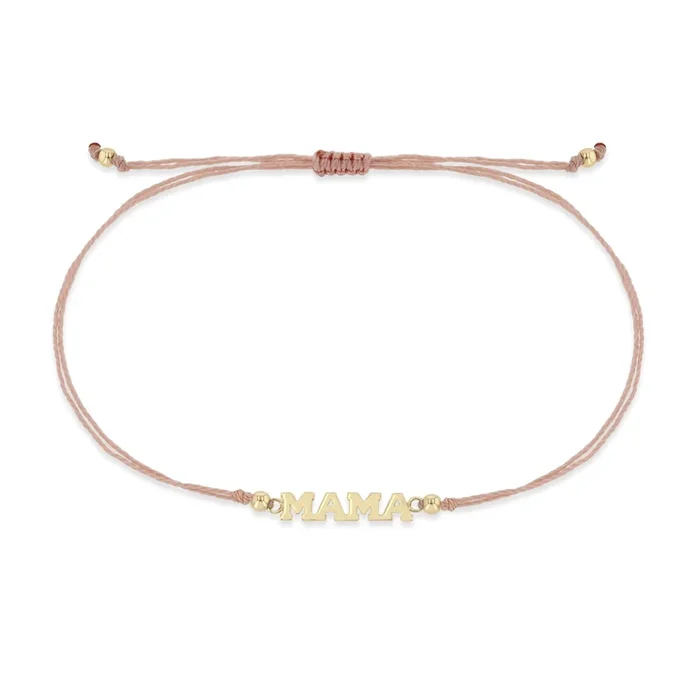 14k Itty Bitty MAMA Cord Bracelet