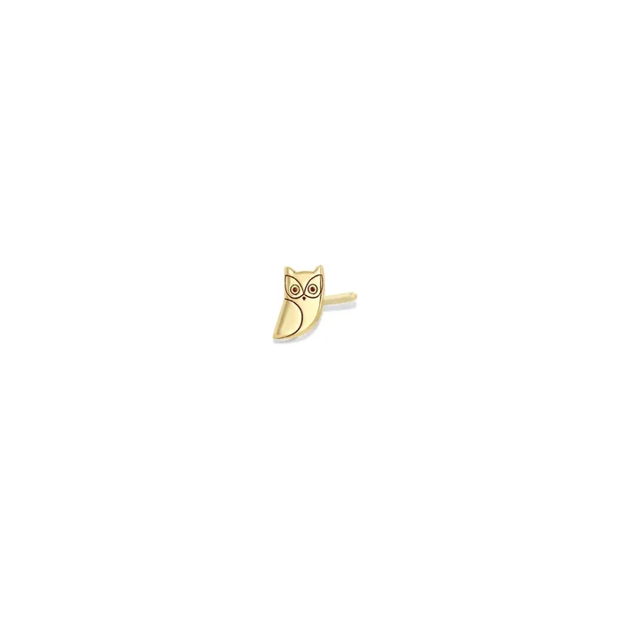 14k Itty Bitty Owl Stud