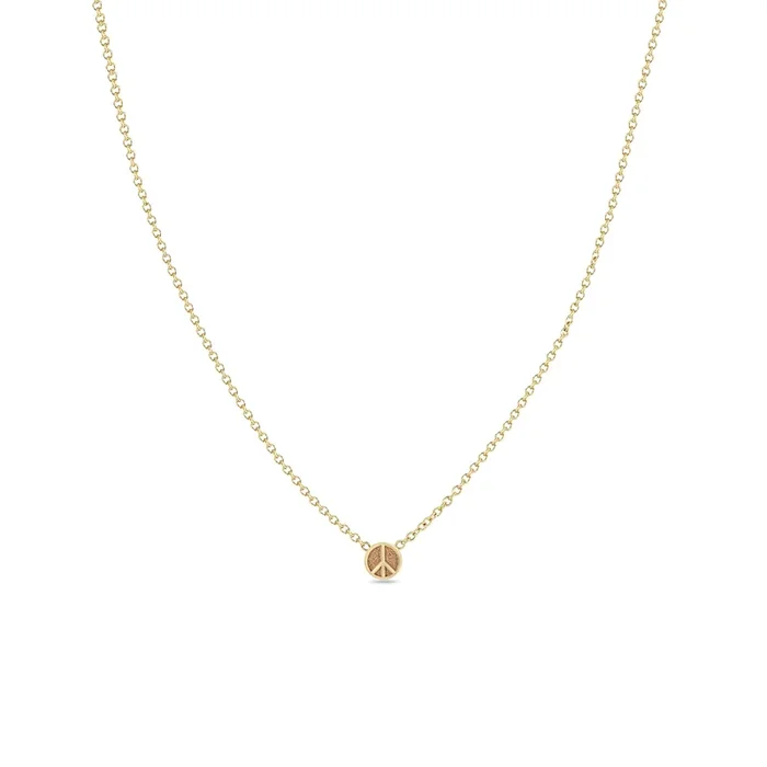 14k Itty Bitty Peace Sign Necklace