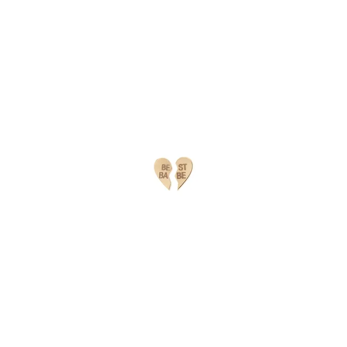 14k Itty Bitty Split BEST BABE Studs