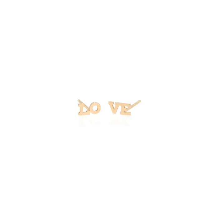 14k Itty Bitty Split LOVE Studs