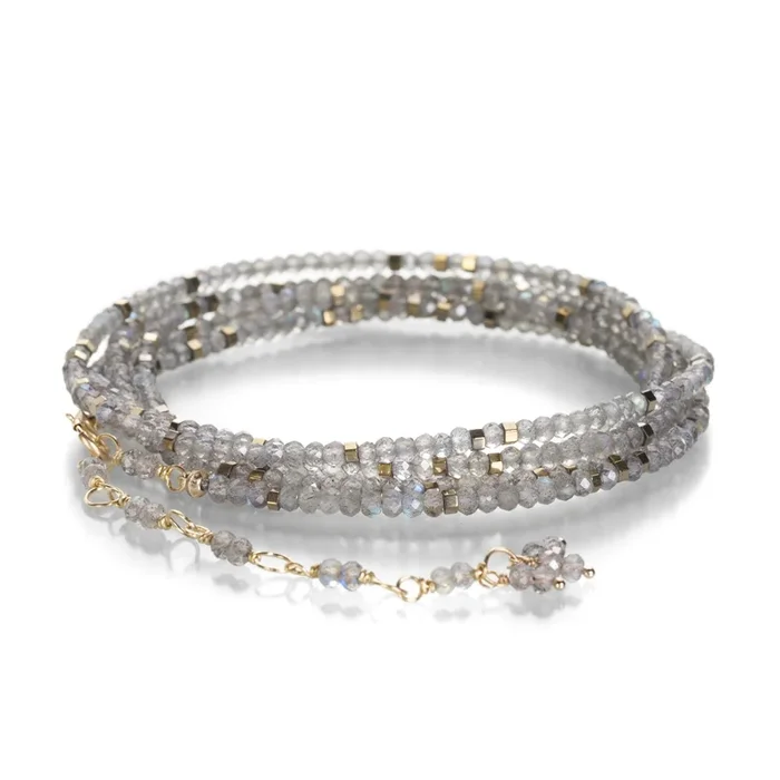 14k Labradorite Confetti Wrap Bracelet