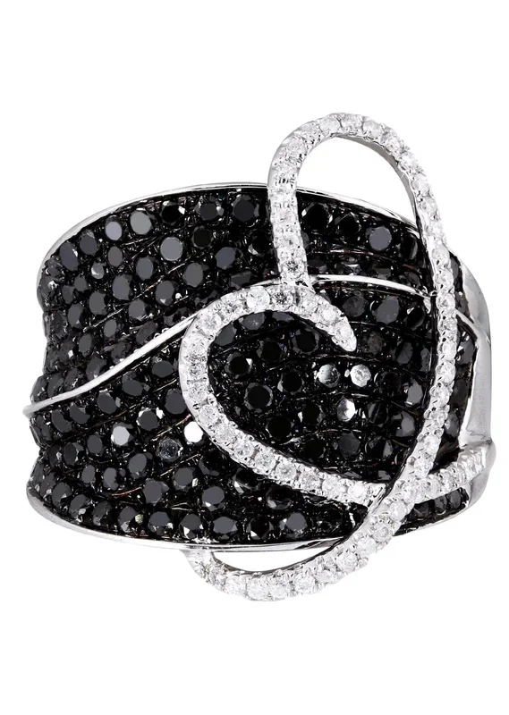 14K Ladies Black Diamond Cocktail Ring | 2.52 Carats | 9.66 Grams