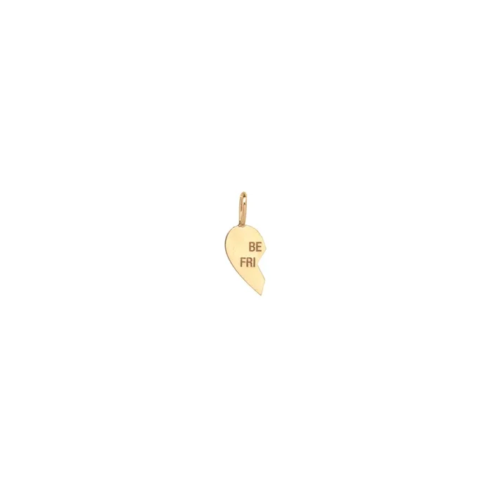 14k Midi Bitty Left Split Heart BFF Charm Charm
