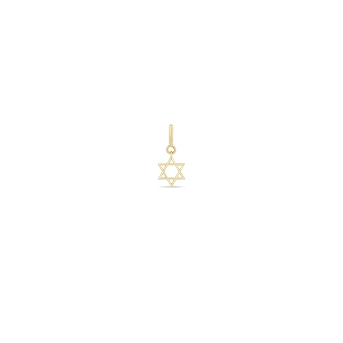 14k Midi Bitty Star of David Charm with Spring Ring