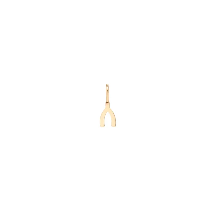 14k Midi Bitty Wishbone Charm