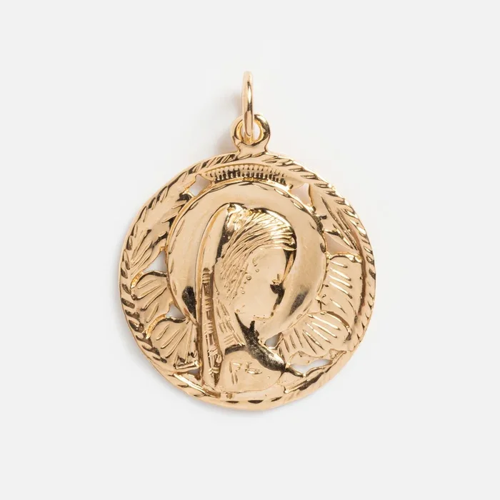 14k Mother Mary Vintage Charm
