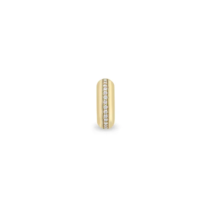 14k Pavé Diamond Line Half Round Slide Bead Charm