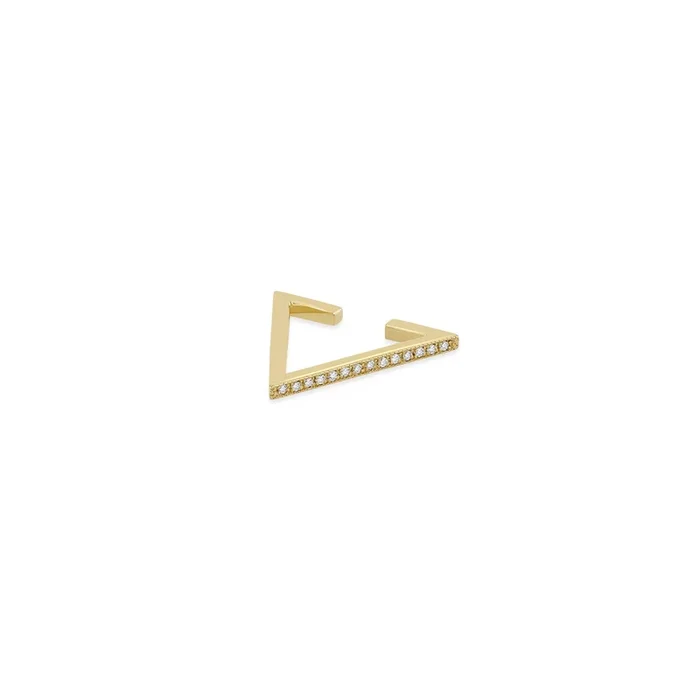 14k Pavé Diamond Triangle Ear Cuff