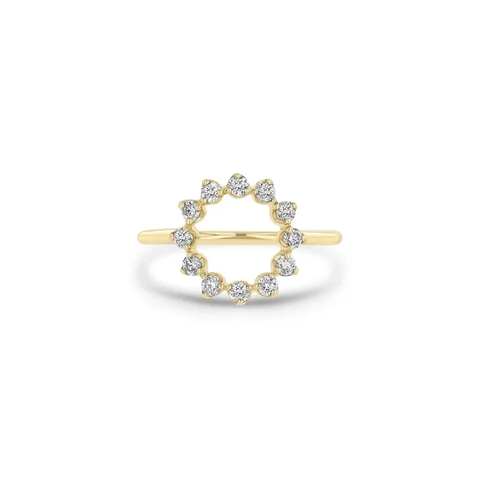 14k Prong Diamond Circle Ring