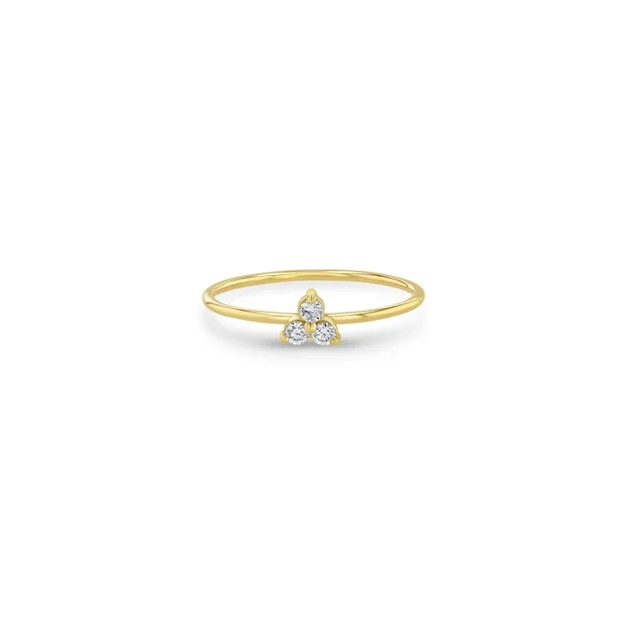 14k Prong Diamond Trio Ring